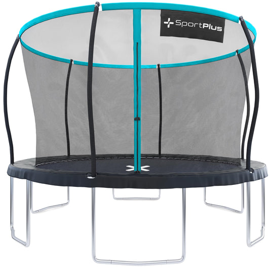 SportPlus Trampoline Outdoor 305cm & 366cm, kids trampoline with edge protection, outer poles & inner net, sturdy frame construction, garden trampoline, also for adults up to 120/150kg - GS certified