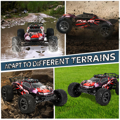 JOYTREKY Remote Control Car, RC Car 1:10 Monster Truck 2 Battery 45KM/H 2.4GHz Gift for Teens Adults Off-road Vehicle