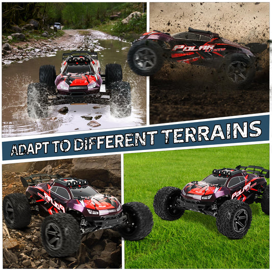 JOYTREKY Remote Control Car, RC Car 1:10 Monster Truck 2 Battery 45KM/H 2.4GHz Gift for Teens Adults Off-road Vehicle