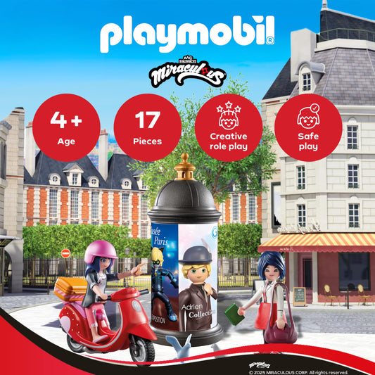 PLAYMOBIL | Miraculous | Roller Ride through Paris | Toy for kids aged 4 and up | Promotes creativity & role play | Includes figure with accessories & detailed set | 71864
