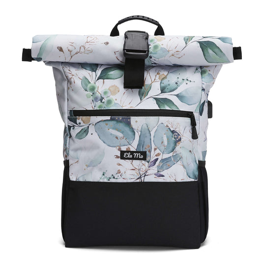 Ela Mo's backpack for women | Stylish and practical | for university, travel, leisure, work | with laptop compartment & anti-theft pocket | Waterleaf Gold