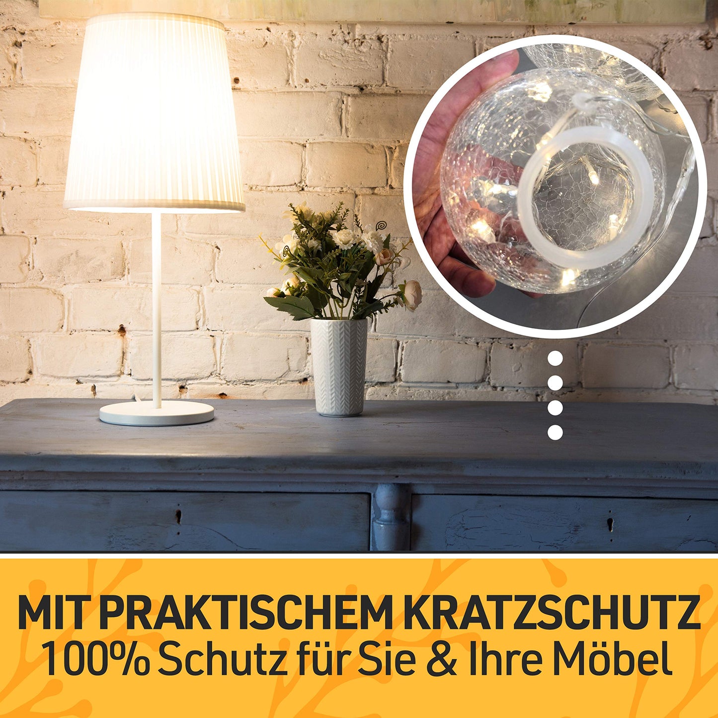 PURE LIVING INTERIOR DESIGN LED ball light 3-piece set, ball with timer, light balls with battery warm white as decorative light battery operated, glass ball as window sill decoration, lights decoration, window sill