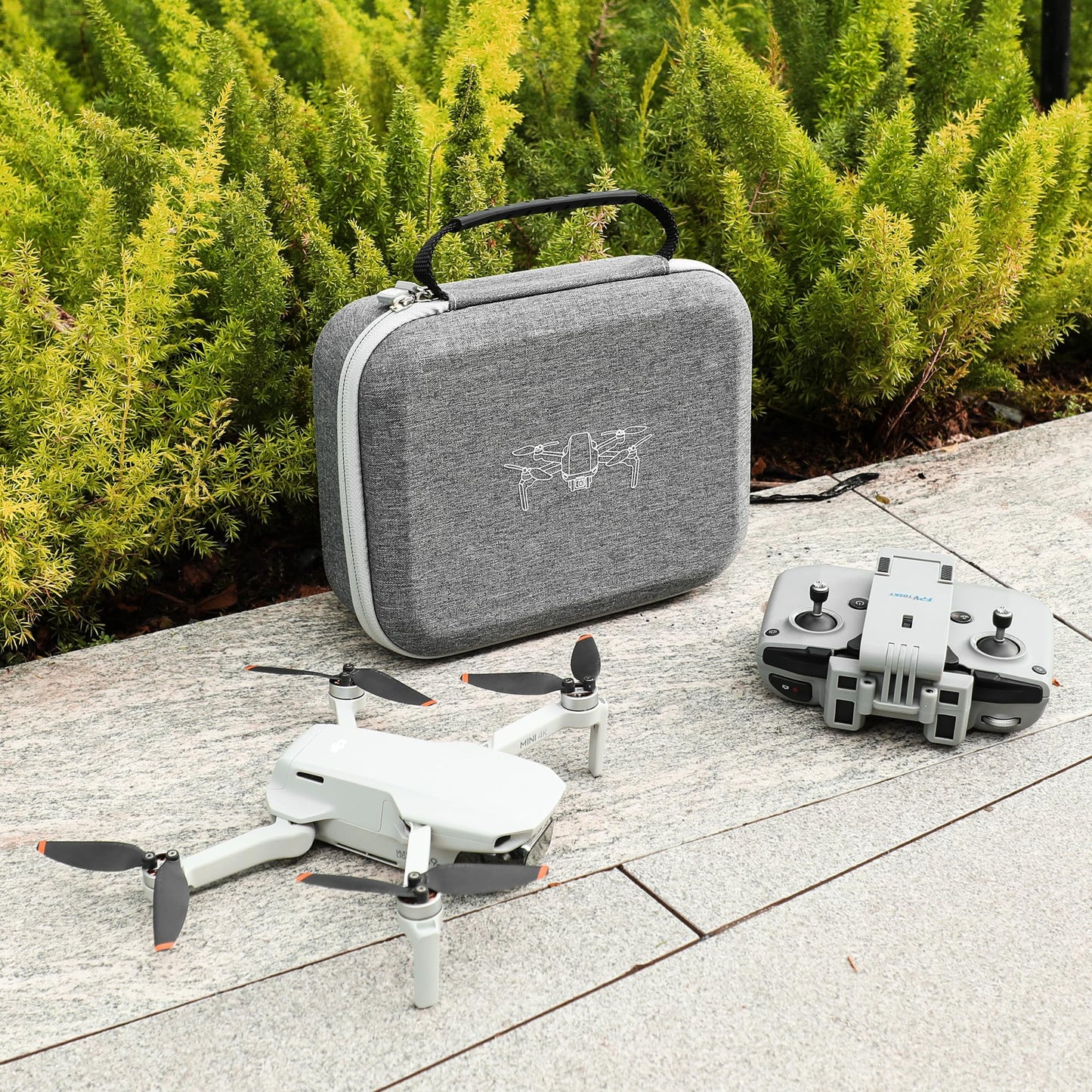 FPVtosky Mini 4K Bag Compact Case for DJI Mini 2 SE/4K Drone Accessories With Controller, Propeller Holder, and Protection, Gray