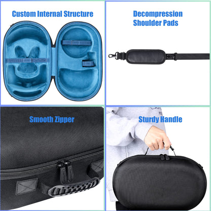 Aenllosi hard shell case for Meta Quest Pro/Meta Quest 3 All-In-One VR Headset, case only (black+blue)