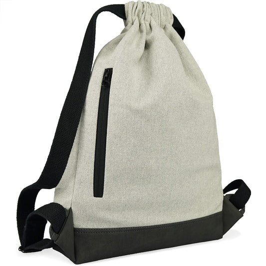 Adore June Daypack Bob Modern Backpack Gym Bag for sports, travel, and city. Lined unisex drawstring bag with inner pocket and zip security pocket.