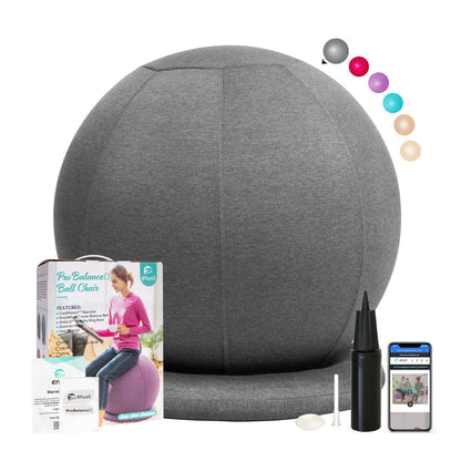 ENOVI ProfiBalance exercise ball with cover, Pezzi ball, office chair ball, 75CM, FG