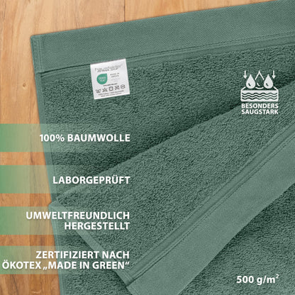 Hausfelder sauna towel XXL 100x200 cm, sauna towel large, unisex sauna towel, 100% cotton (Light green, sauna towel XXL 100x200cm)