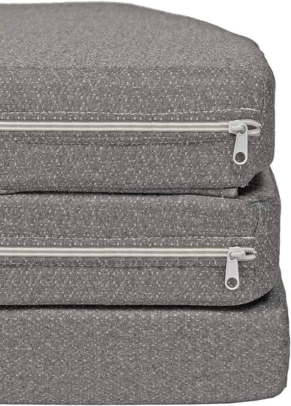 Camper's Delight folding mattress for VW Multivan T5 & T6 | 148 x 185 x 8 cm | Camping mattress with washable cover | Foam folding mattress | Sleep mattress for transporter | Travel mattress in gray color.