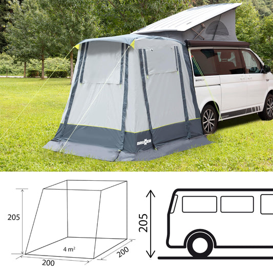 Brunner rear tent Comet 200 x 200 x 205 cm, one size, Grey/dark grey