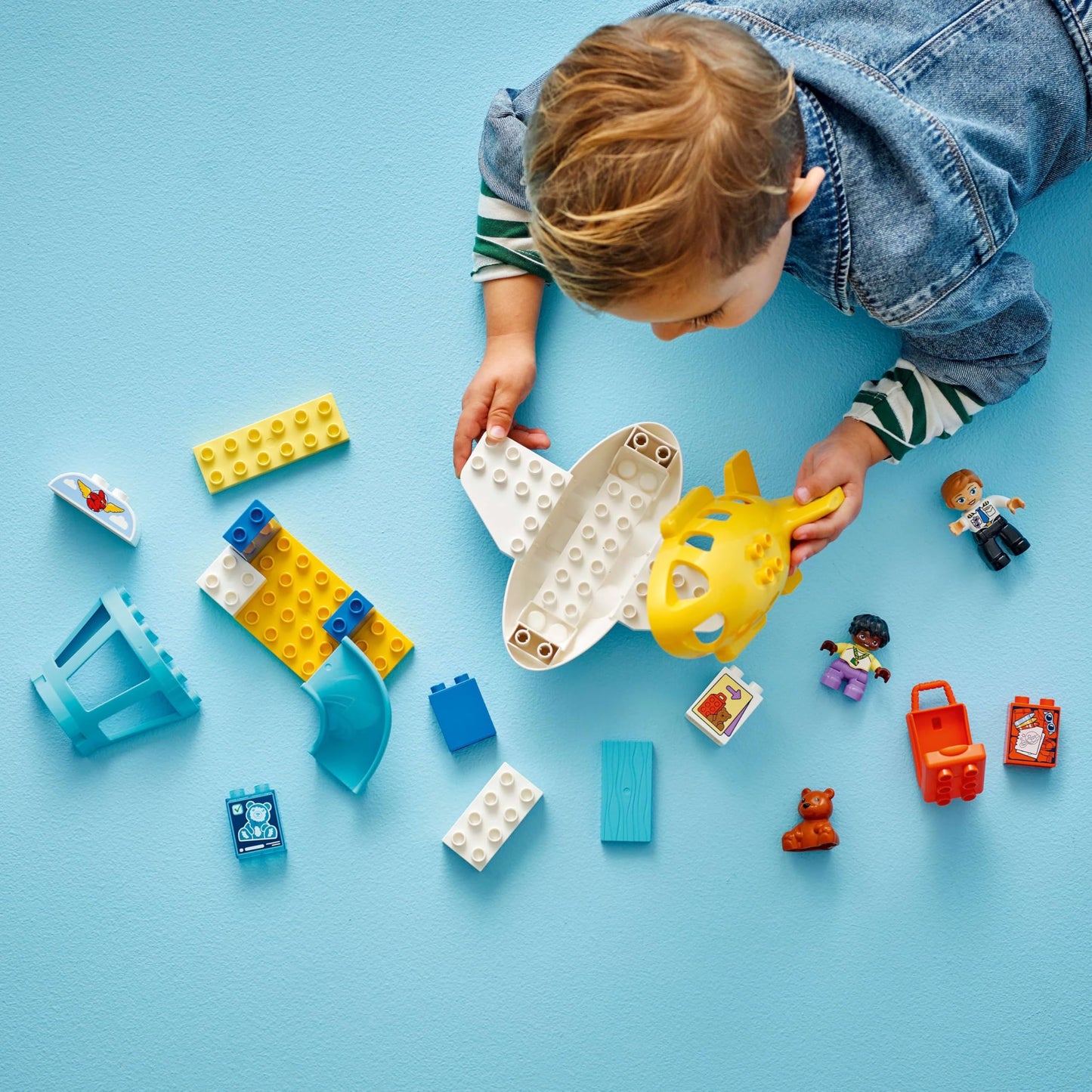 LEGO DUPLO First Visit to the Airport - Motor Skills Learning Toy for Toddlers with Airplane, 2 Figures & Teddy Bear - Birthday Gift for Boys and Girls from 2 years - 10443
