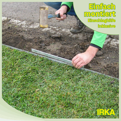 IRKA lawn edging Corten steel L15m H20cm - Flexible bed edging 1 mm thick lawn edging strip for garden bed bordering bed edging