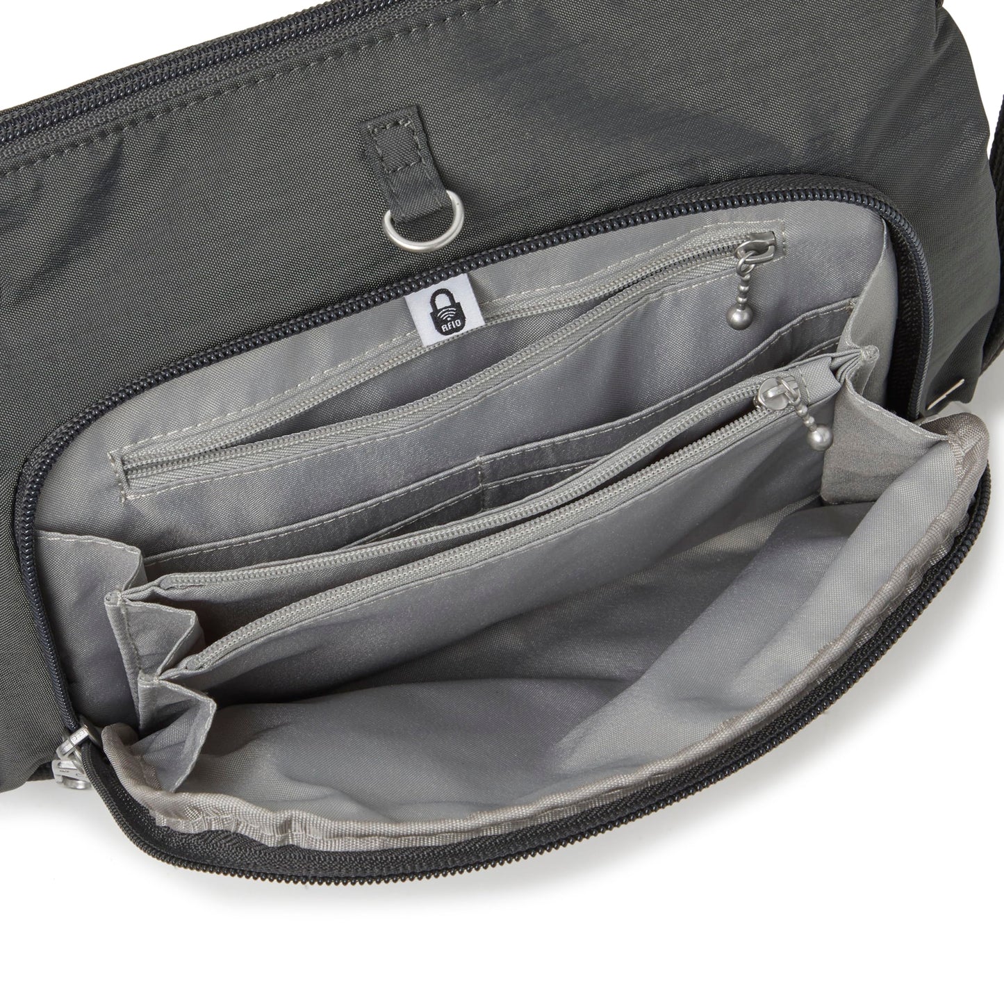 Baggallini Women's Securtex Anti-Theft Memento Crossbody Bag, Dark Gray