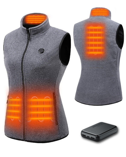 HEWINZE Fleece Heated Vest Women - Heated vest with 5V battery, hunting heated vest.
