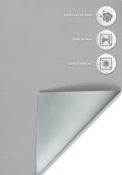 Home-Vision® Blackout Roller Blind Clamp Fix, no drilling with clamp supports, window blind, side pull blind, blackout blind, lightproof thermal blind (Grey, W125cm x H150cm)