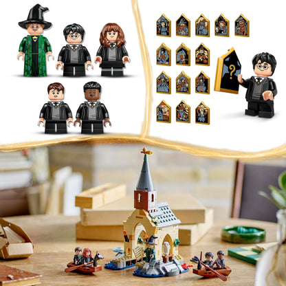 LEGO Harry Potter Hogwarts Castle Boathouse toy model for kids, includes 2 buildable boats and 5 minifigures, gift for girls, boys, and all fans ages 8+ 76426