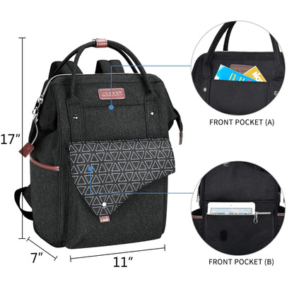 KROSER backpack for women, school laptop backpack 15.6 inch daypack waterproof for university/travel/business/work women/men, black.