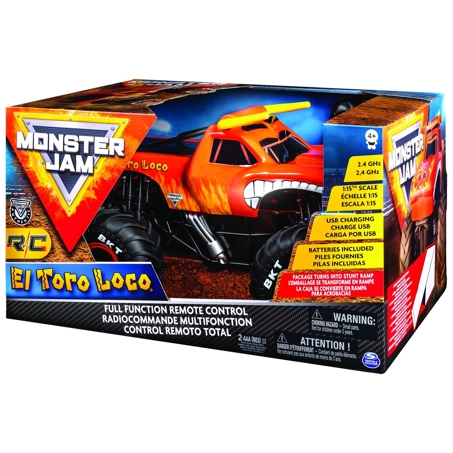 Monster Jam 6044992 RC El Toro Loco vehicle in 1:15 scale.