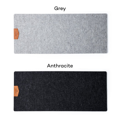Large desk mat made of Merino felt 70x30 desk pad Grey felt underlay Natural felt Merino wool felt mouse pad Desk protection mat Keyboard mat sound absorbing environmentally friendly