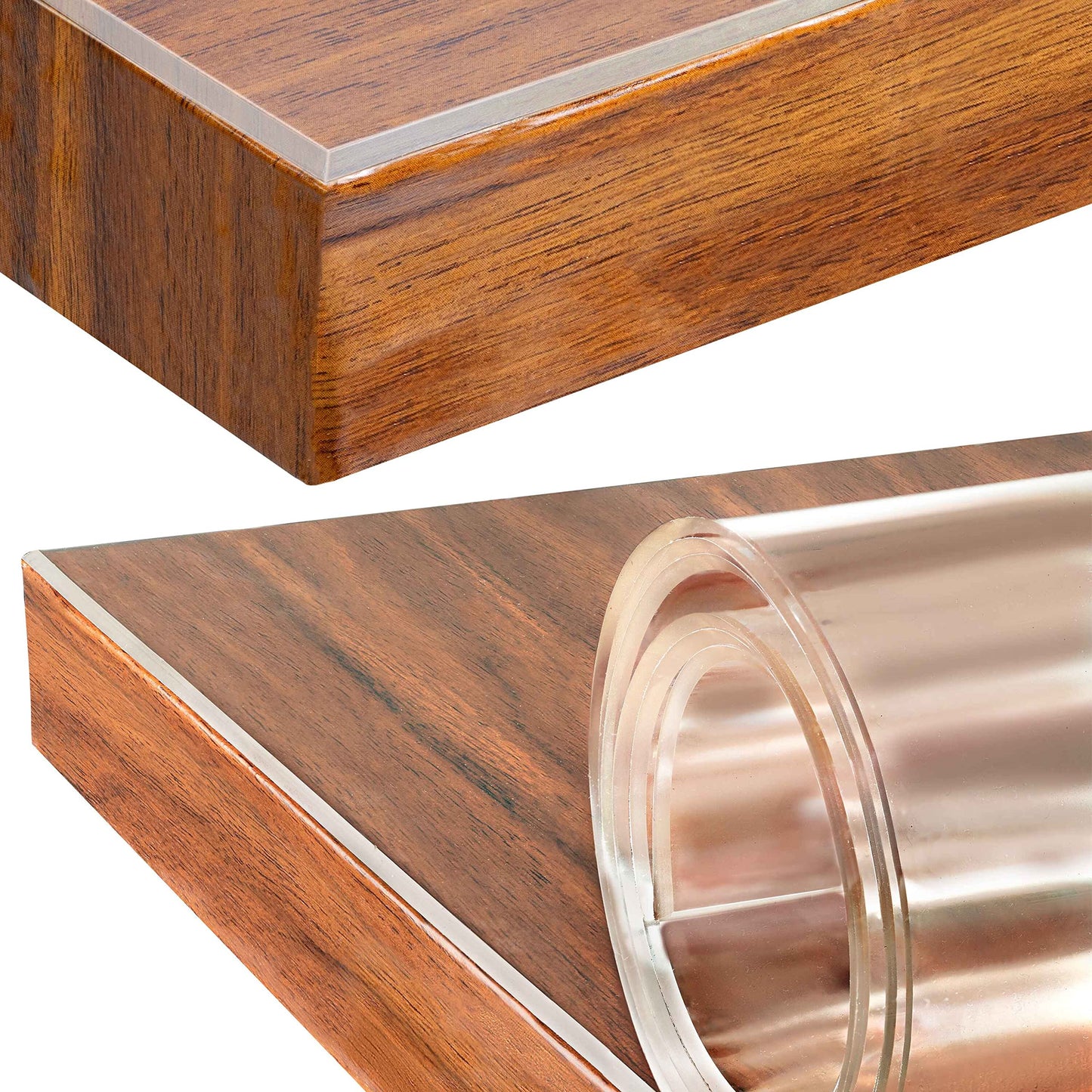2mm beveled V-edge clear table protection film, high-gloss protective film for tablecloths. Size options available. Rectangular 120 x 50 cm table cover.
