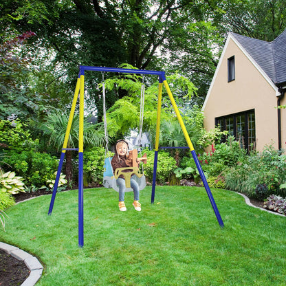 CCLIFE Baby swing with swing frame children's swing swing set outdoor and indoor adjustable from 2 years ZERRO