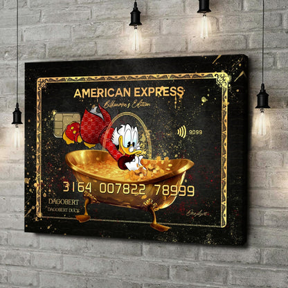 Artmazing | Scrooge McDuck Wall Art | Cool Living Room Wall Art | American Express Image | XXL Wall Art