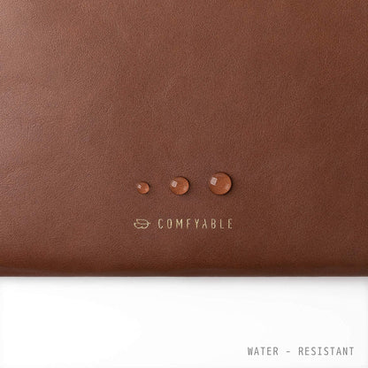Comfyable Slim Protective Laptop Sleeve 15 Inch compatible with MacBook Air 15 Inch M4 2025 M3 2024 A3114 & M2 2023 A2941, PU Leather Waterproof Cover Computer Case for Mac, Brown
