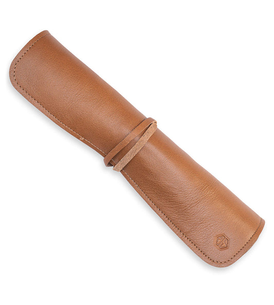 Angus Stoke knife bag Chef knives - Premium leather chef knife roll large - Knife bag chefs - Chef bag Noah (Brown)