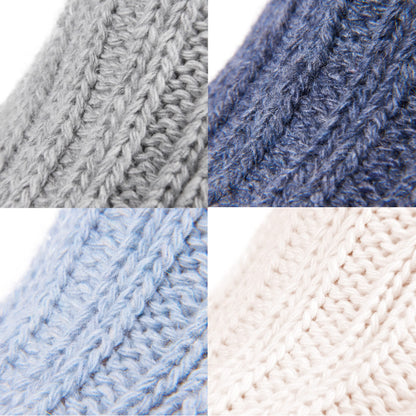 BRUBAKER 4 Pairs of Alpaca Socks with Alpaca Wool - Winter Sock Set for Women and Men - Blue Gray Beige - Size 35-38