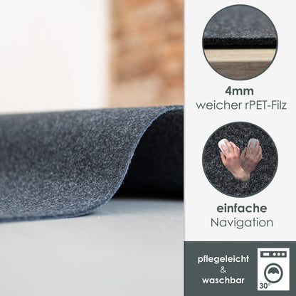 Desk pad felt 80x40cm - Made in Germany - washable desk pad made from upcycled rPET felt - Large mouse pad - Desk pad felt easy and green®