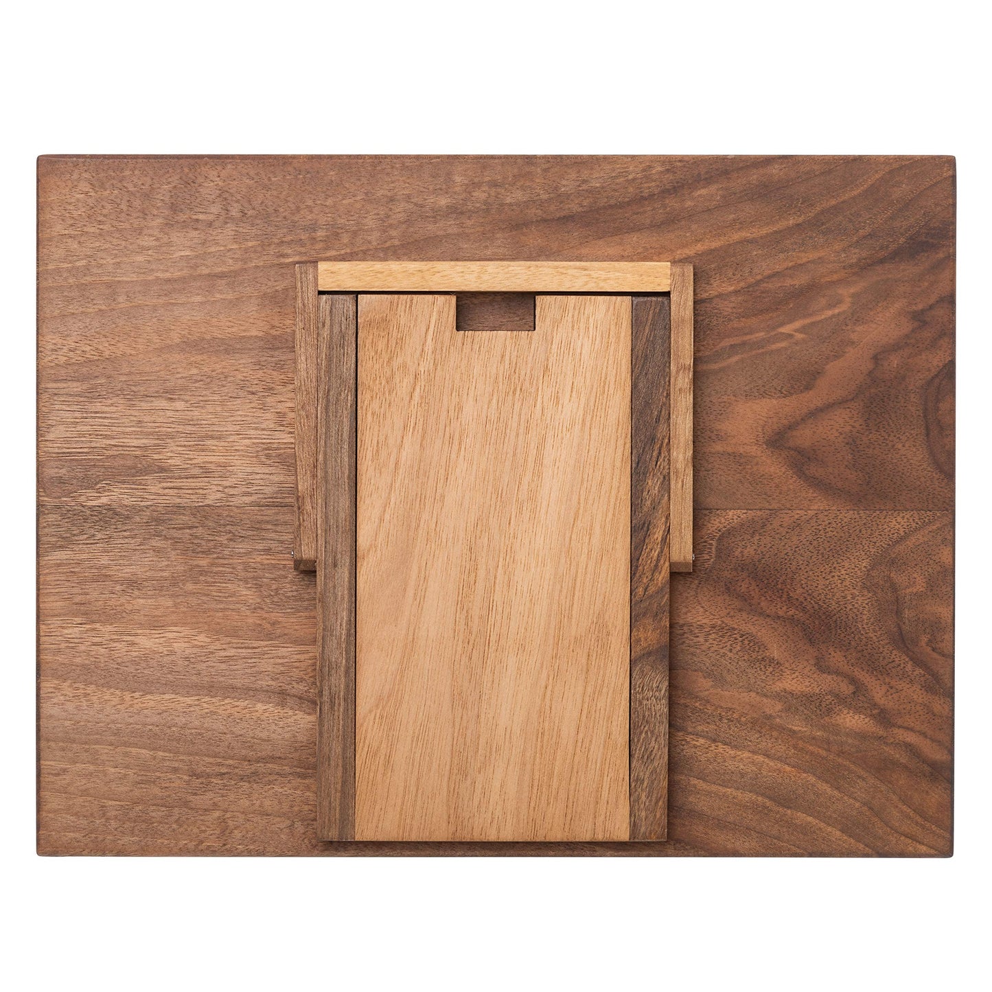 TILISMA - Handcrafted wooden cookbook stand - Walnut wood book holder for hands-free reading - Recipe and cookbook stand for the counter - Unique shelf holder - Kitchen book accessory