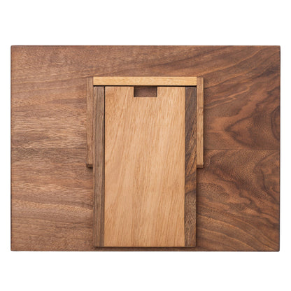 TILISMA - Handcrafted wooden cookbook stand - Walnut wood book holder for hands-free reading - Recipe and cookbook stand for the counter - Unique shelf holder - Kitchen book accessory