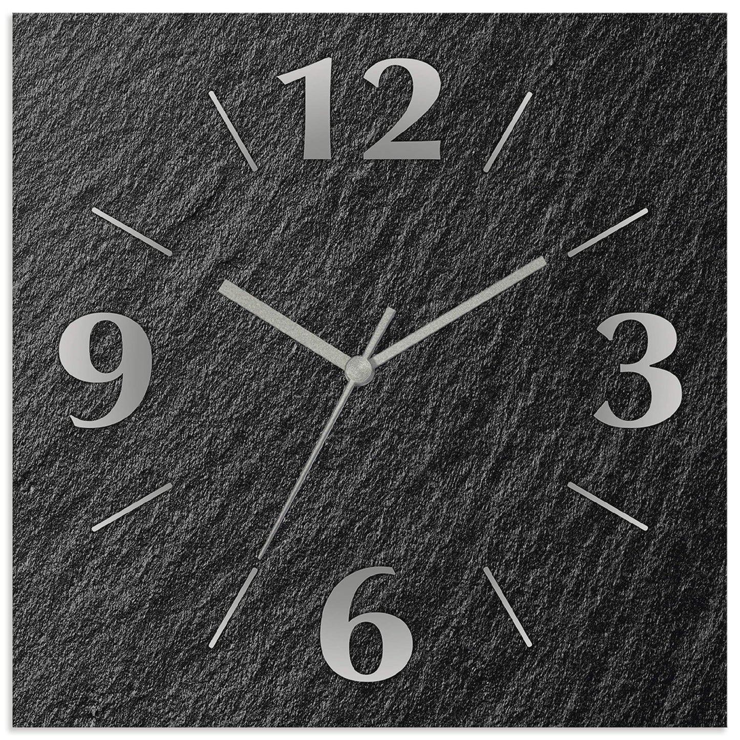 ARTLAND wall decoration wall clock without ticking noises aluminum quartz clock 30x30 cm square silent analog quartz clock, 4 digits 30x30 cm slate look U1RE