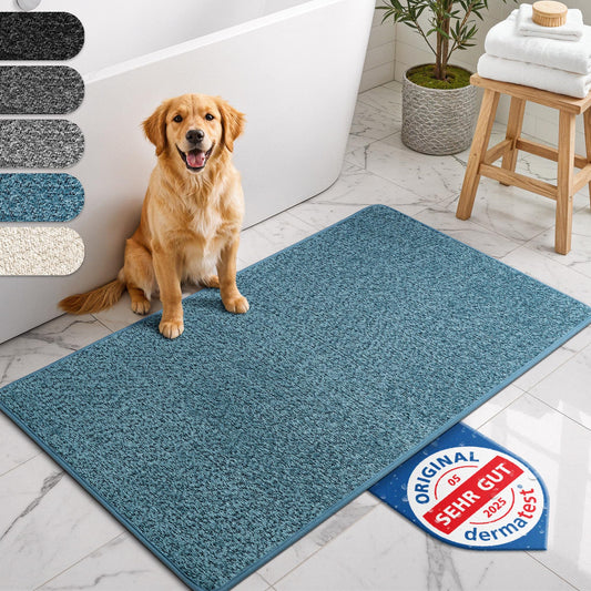 Grounded® bath mat blue - non-slip & washable - absorbent bathroom mat - hygienic shower mat - bath mat non-slip washable 60x90 cm quick-drying