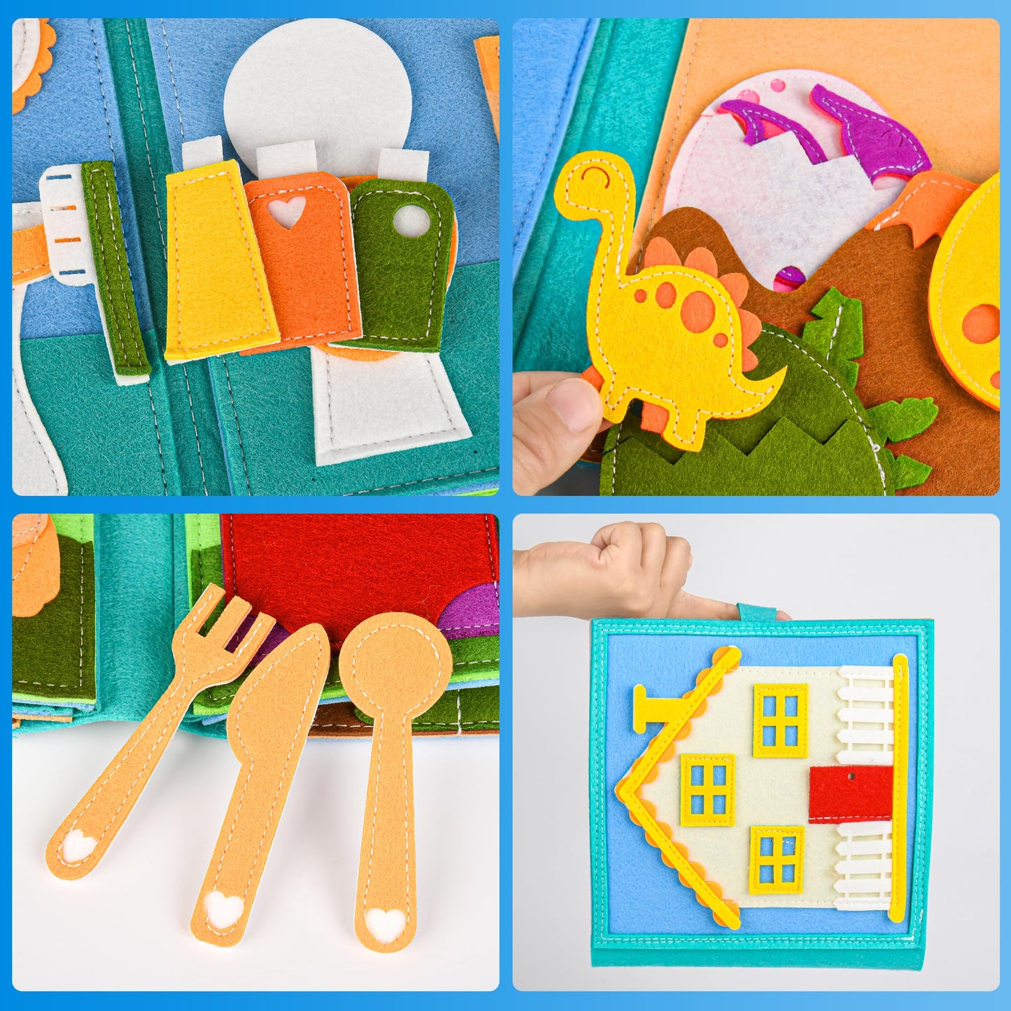 Quiet Book 2 years | Montessori toy for 1 year olds for motor skills | Sensory toy for 1-6 year olds, gift for girls and boys...