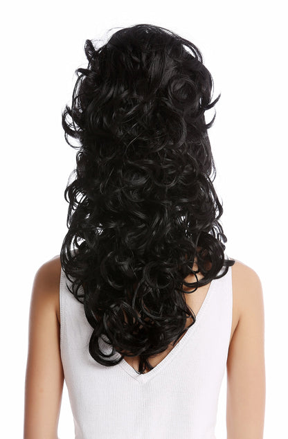 WIG ME UP - GF-W2418-1B Wig Women's wig Baroque 60s retro huge Beehive updo Curly long bangs black