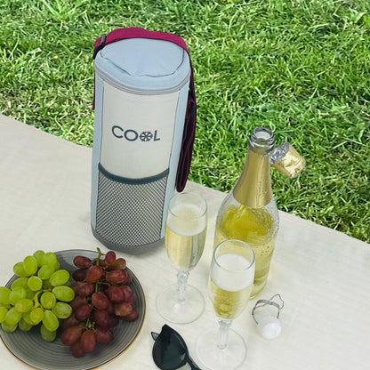 Cooler bag for bottles, fits bottles up to 1.5 L, 12x32 cm, cooler box, cooling bag with adjustable shoulder strap. Small cooler bag for drinks, perfect for outdoor, travel, comes in a set of 3.