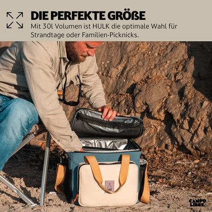 Campo Libre. Hulk I Premium Camping cooler bag 30l (28+2) I Small cooler bag with waterproof zippers I Our cooler bags are foldable I High-quality thermal bag in a popular size.
