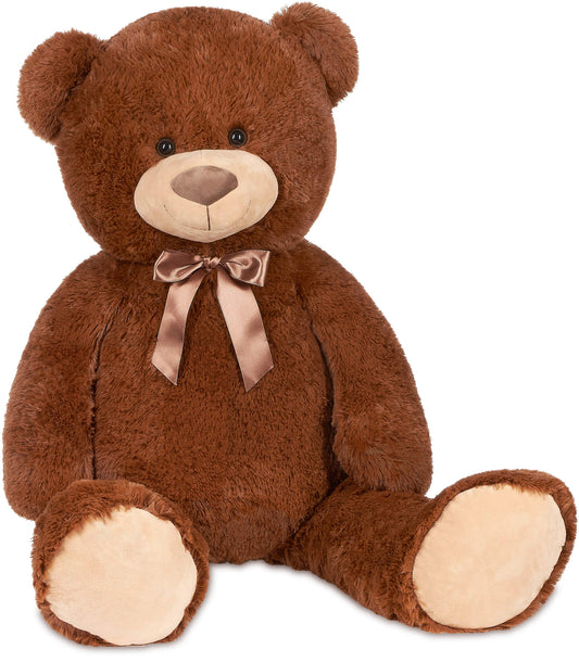 BRUBAKER XXL Teddy Bear 100 cm - Dark Brown - Stuffed Animal Plush Toy Cuddly Toy Brown