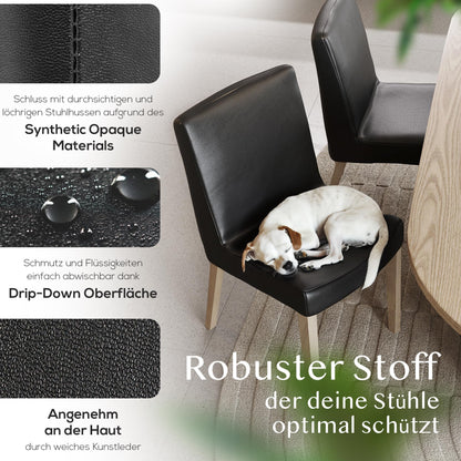 Innerspace chair covers set of 4 in black | opaque, water-repellent, elastic chair covers for children & pets | chair covers for cantilever chairs - choose set now!