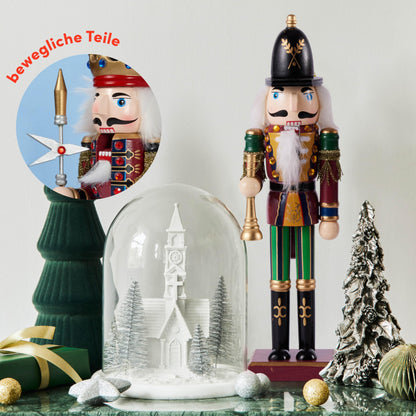 THE TWIDDLERS 2 Large Wood Christmas Nutcracker Figures, 30cm - Classic Christmas Decoration Ornament, Decor Nutcracker Figure for Home Christmas Decor