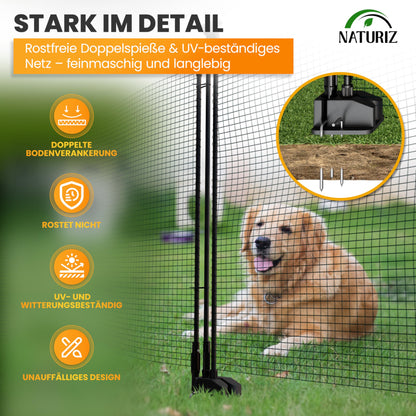 NATURIZ® Electric Fence Gate with One-Hand Opening - mobile gate for camping, garden & pasture - gate with quick set-up & take-down, no electricity.