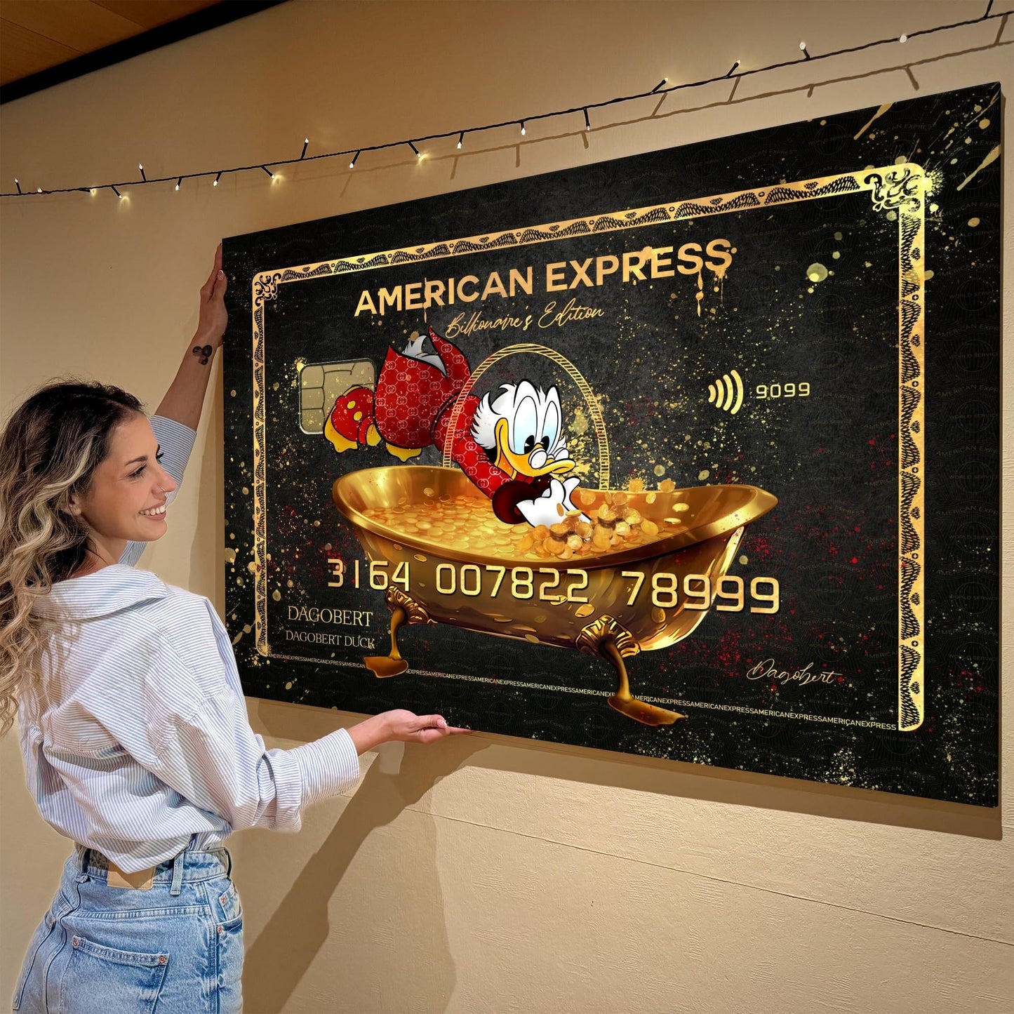 Artmazing | Scrooge McDuck Wall Art | Cool Living Room Wall Art | American Express Image | XXL Wall Art