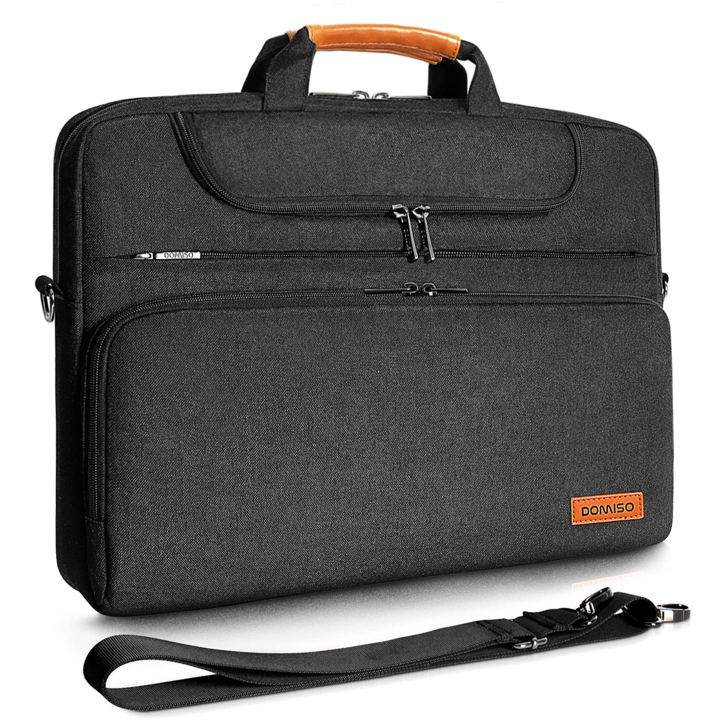 DOMISO 17 inch Laptop Bag Waterproof Laptop Case Shoulder Bag for Men Business for 17-17.3" Notebook/Dell/Lenovo/Acer/HP/MSI/ASUS, Black