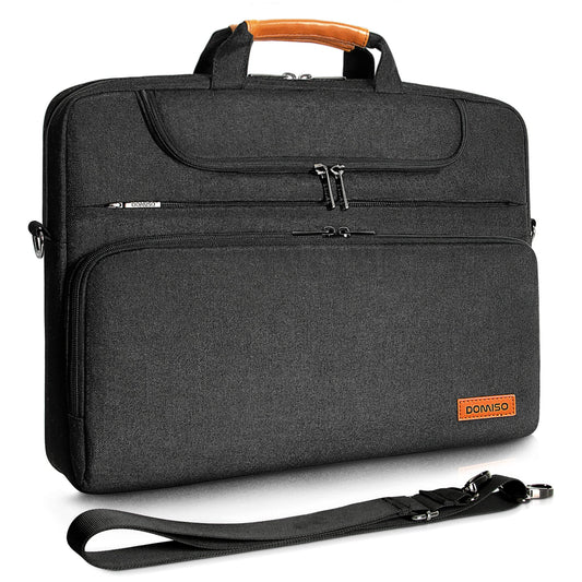 DOMISO 17 inch Laptop Bag Waterproof Laptop Case Shoulder Bag for Men Business for 17-17.3" Notebook/Dell/Lenovo/Acer/HP/MSI/ASUS, Black