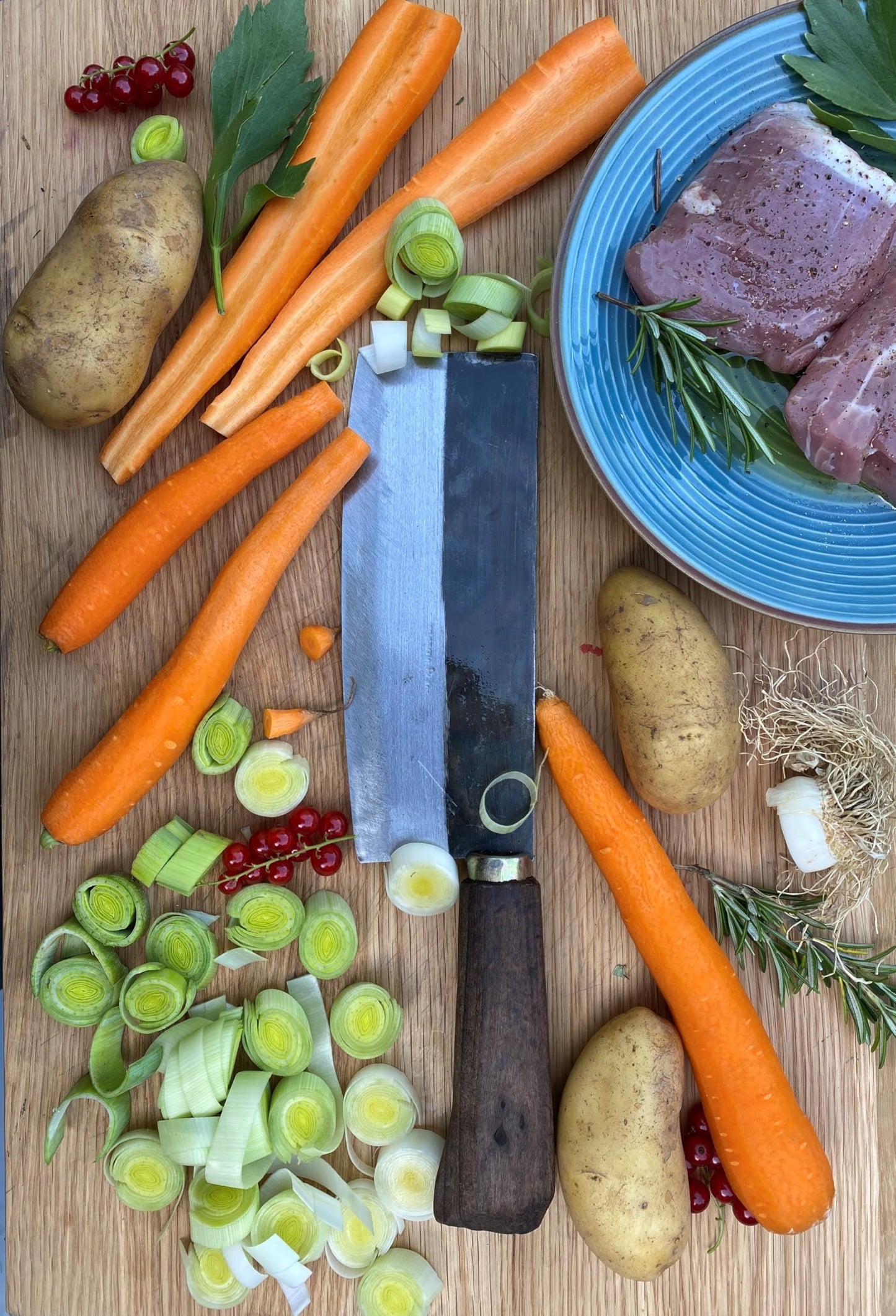 AUTHENTIC BLADES TAO NHA, Asian kitchen knife, blade length 18 cm, carbon steel blade (without blade guard)