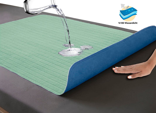 A&F Incontinence Pad 50x70 (2 pack)-4 layers-Up to 26280ml/m² absorbency-Washable bed pad-Washable incontinence pad-Mattress protector for crib and children's bed