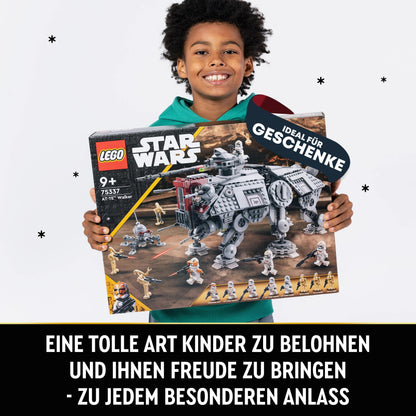 LEGO Star Wars 75337 AT-TE Walker toy with 3 minifigures from the 212th Clone Troopers, Dwarf Spider, and Battle Droid figures - Gift for boys aged 9 and fans of Revenge of the Sith.