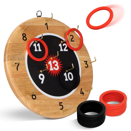JUWAJU Ring Toss Game, Fun for All, Indoor/Outdoor, Dartboard, Ring toss, Ages 3+, Great for Garden Parties, Kids' Birthdays, 30cm Large, 0.95kg Heavy.