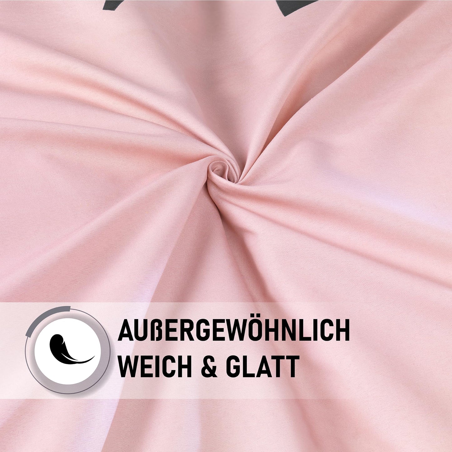 Kuscheli® 4-piece partner bedding set 135x200 with 80x80 pillowcase | ÖkoTex Certified | silky soft, microfiber for couples, color: King-Queen pink-gray