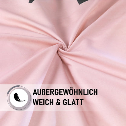 Kuscheli® 4-piece partner bedding set 135x200 with 80x80 pillowcase | ÖkoTex Certified | silky soft, microfiber for couples, color: King-Queen pink-gray
